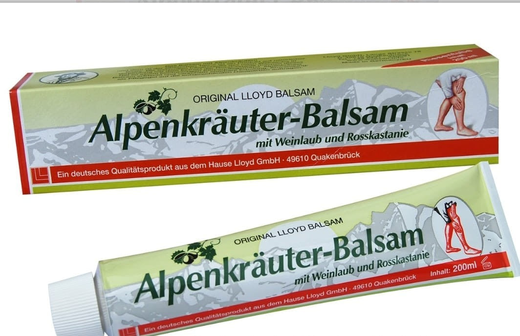 Alpenkrauter Balsam wijnbladen en rode kastanje doosje